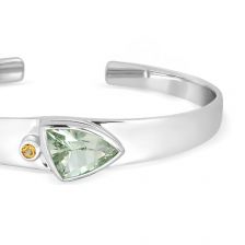 Green Prasiolite Silver Cuff Bracelet - CB2271GP