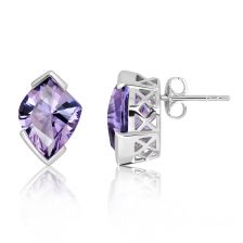 Amethyst Silver Stud Earrings - CE1031AM