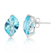 Blue Topaz Silver Stud Earrings - CE1601BT