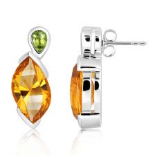 Citrine Silver Stud Earrings - CE0023GC