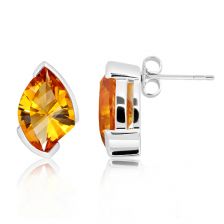 Citrine Silver Stud Earrings - CE0024GC