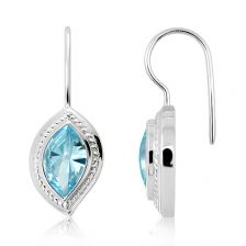 Blue Topaz Silver Hook Earrings - CE2611BT