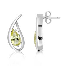 Lemon Citrine Silver Stud Earrings - CE2771GG