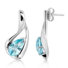 Blue Topaz Silver Stud Earrings - CE2811BT