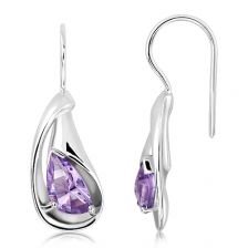 Amethyst Silver Hook Earrings - CE2821AM