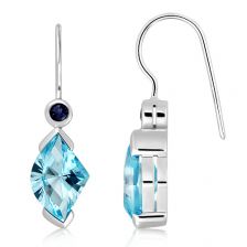 Blue Topaz Silver Hook Earrings - CE0321BT