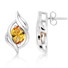 Citrine Silver Stud Earrings - CE4841GC