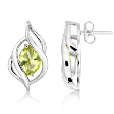 Lemon Citrine Silver Stud Earrings - CE4841GG