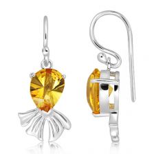 Citrine Silver Hook Earrings - CE4981GC