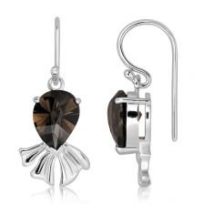 Smoky Quartz Silver Hook Earrings - CE4981SM