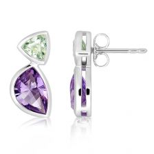 Amethyst Silver Stud Earrings - CE5131AM