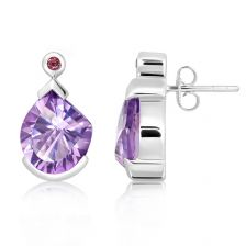 Amethyst Silver Stud Earrings - CE5481AM