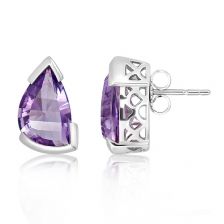 Amethyst Silver Stud Earrings - CE0991AM