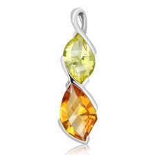 Citrine and Lemon Citrine Silver Pendant - CP0023GC