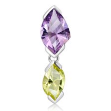 Amethyst and Lemon Citrine Silver Pendant - CP0024AM