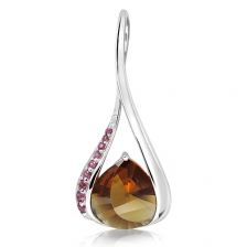 Cognac Quartz Silver Pendant - CP3031CG