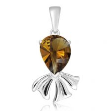 Cognac Quartz Silver Pendant - CP4981CG