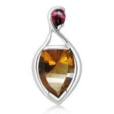 Cognac Quartz Silver Pendant - CP0831CG