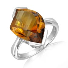 Cognac Quartz Silver Ring - CR1031CG