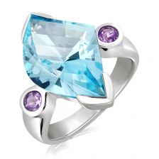 Blue Topaz Silver Ring - CR0321BT