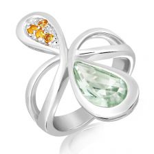 Green Prasiolite Silver Ring - CR3741GP