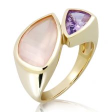 Rose Quartz 9K Yellow Gold Limited Ring - GCR5141RS