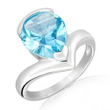 Blue Topaz Silver Ring - CR5501BT