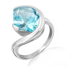 Blue Topaz Silver Ring - CR6891BT