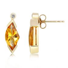 Golden Citrine 9K Yellow Gold Limited Stud Earrings - GPE0662GC