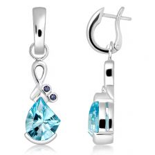 Blue Topaz Silver Cleo Earrings - PE0706BT