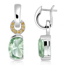 Green Prasiolite Silver Cleo Earrings - PE0710GP