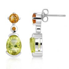 Lemon Citrine Silver Stud Earrings - PE0711GG