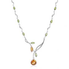 Citrine and Peridot Silver Necklace - PN0119GC