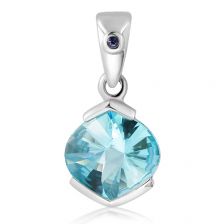 Blue Topaz Silver Pendant - PP2588BT