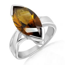 Cognac Quartz Silver Ring - PR1442CG