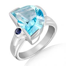 Blue Topaz Silver Ring - PR1889BT