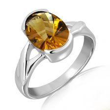 Cognac Quartz Silver Ring - PR2138CG