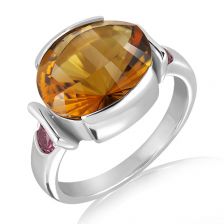 Cognac Quartz Silver Ring - PR2170CG