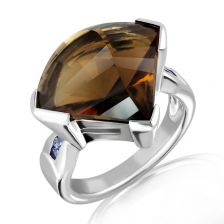 Cognac Quartz Silver Ring - PR2241CG