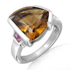 Cognac Quartz Silver Ring - PR2631CG