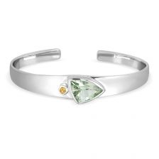Green Prasiolite Silver Cuff Bracelet - CB2271GP
