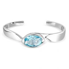 Blue Topaz Silver Cuff Bracelet - CB6061BT