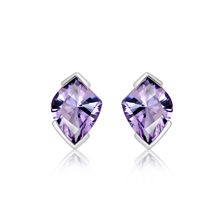 Amethyst Silver Stud Earrings - CE1031AM