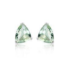 Green Prasiolite Silver Stud Earrings - CE1511GP
