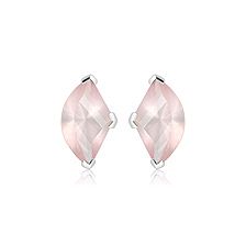 Rose Quartz Silver Stud Earrings - CE1641RS