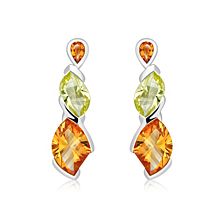 Citrine and Lemon Citrine Silver Stud Earrings - CE0022GC