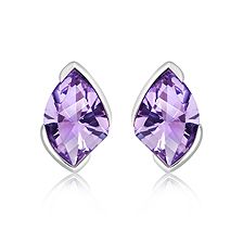 Amethyst Silver Stud Earrings - CE0024AM