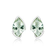 Green Prasiolite Silver Stud Earrings - CE0024GP