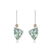 Green Prasiolite Silver Hook Earrings - CE2271GP