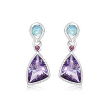 Amethyst Silver Stud Earrings - CE2281AM